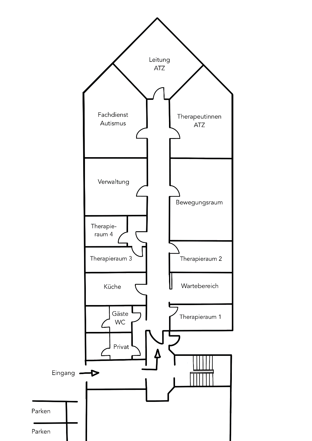 Raumplan des Autismus-Therapie-Zentrums